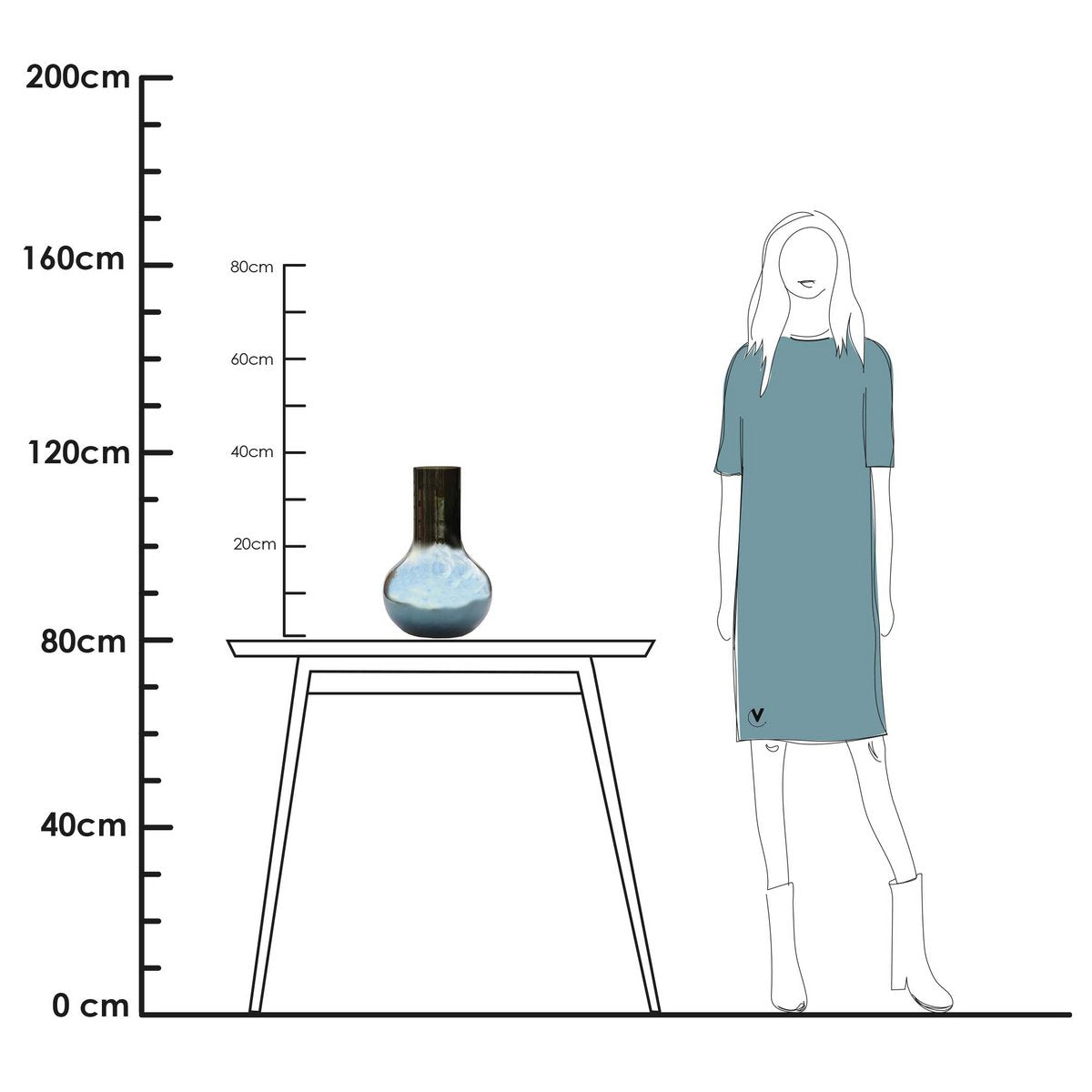 Vase - Seim S gloss grey