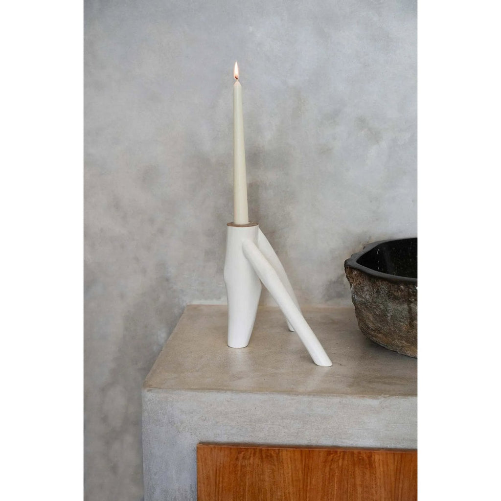 The Triple Twig Candle Holder - Wit