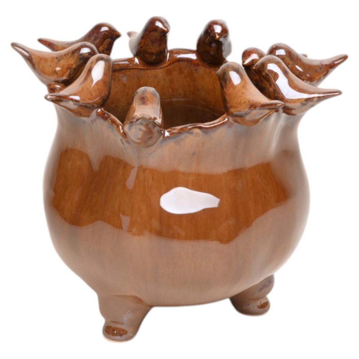 Pot Fedde keramiek bruin 18,8x17,8x16cm