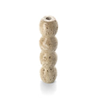 De Travertijn Totem Taper Kaarsenhouder - Beige - L