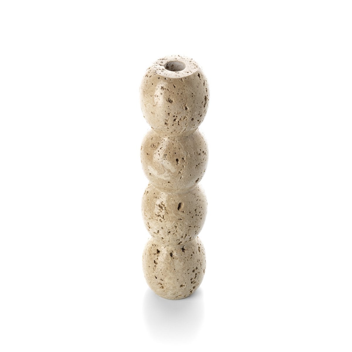 De Travertijn Totem Taper Kaarsenhouder - Beige - L