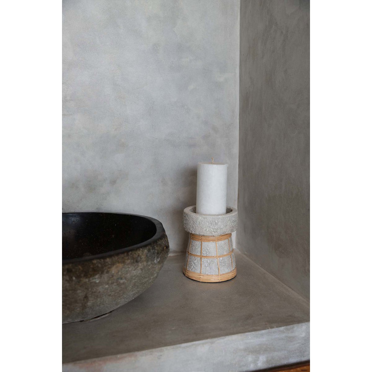 De Serene Kaarsenhouder - Beton Naturel - L