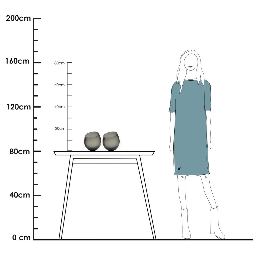 Waxinelichthouder - Moho grey (set van 2 stuks)
