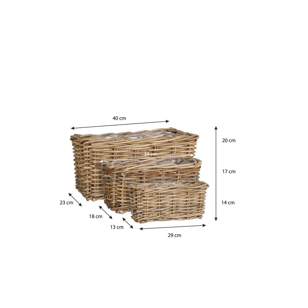 Plantenmand set buiten Marcia Grijs
