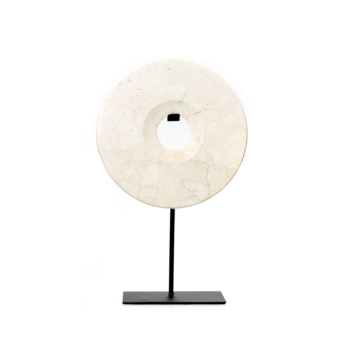 The Marble Disc on Stand - Wit - M