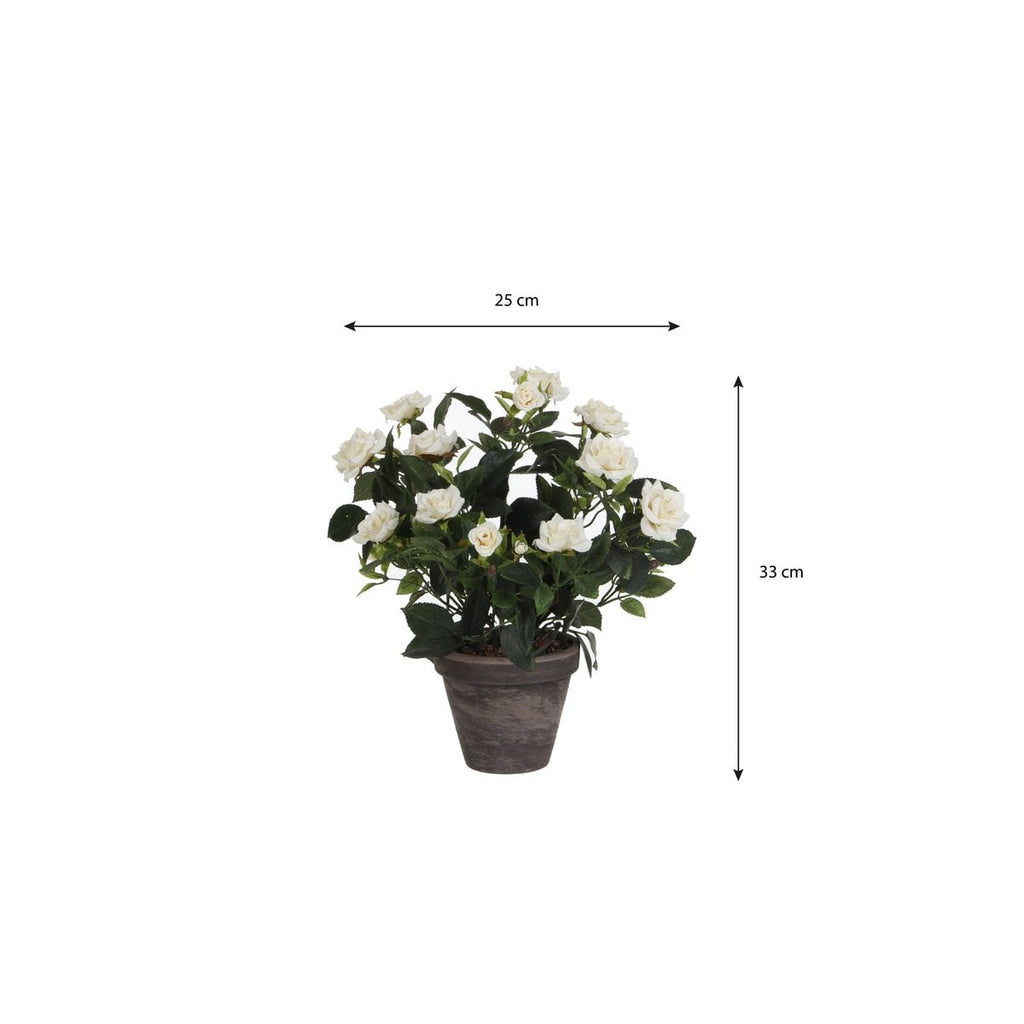 Kunstplant Roosje Wit 33cm