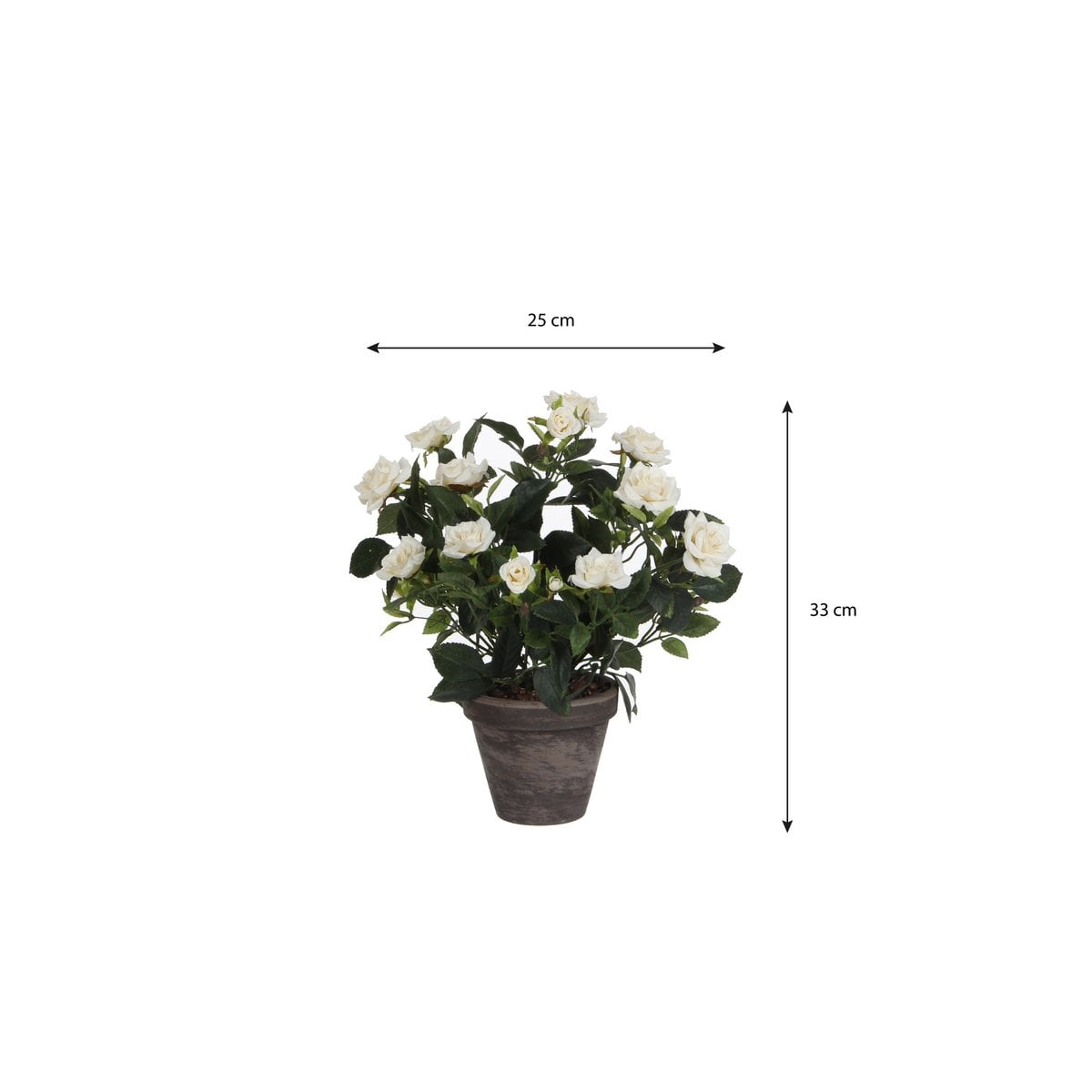 Kunstplant Roosje Wit 33cm