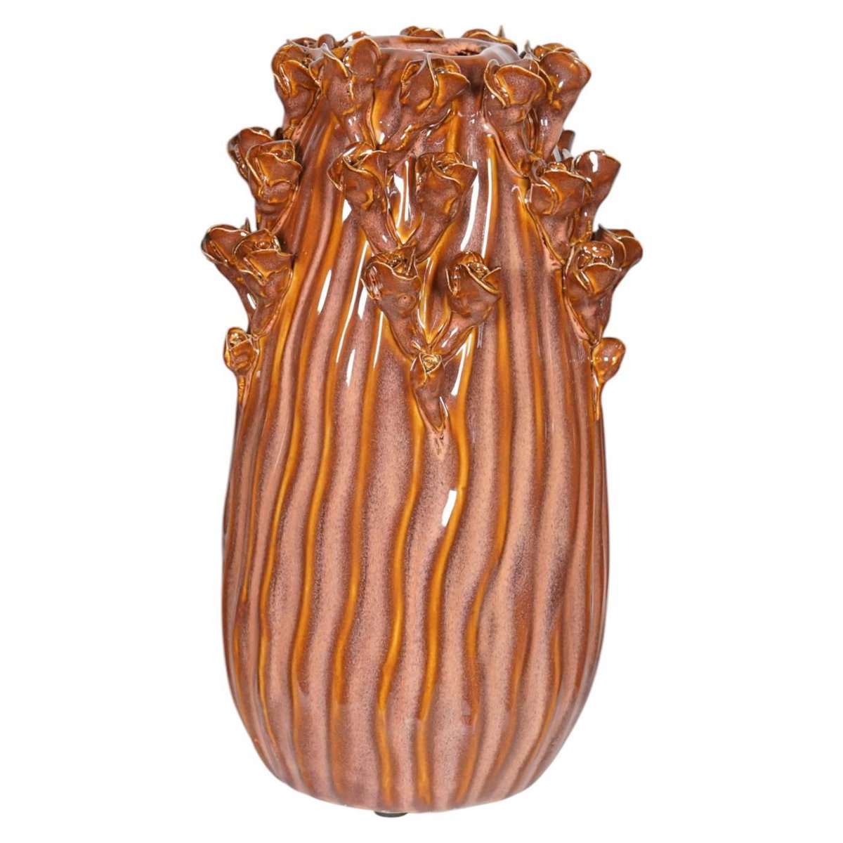 Vaas Bernou keramiek oranje 15x27,5cm