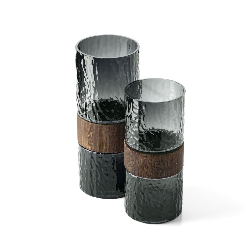 SET - vazen WOOD Donkergrijs