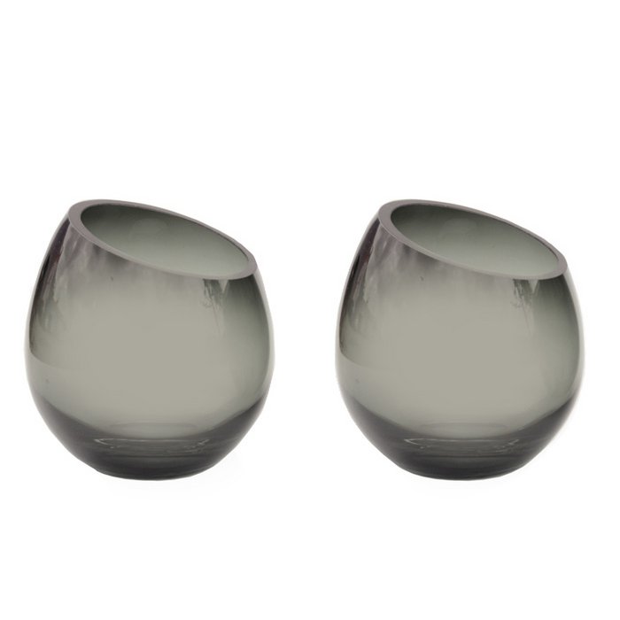 Waxinelichthouder - Moho grey (set van 2 stuks)
