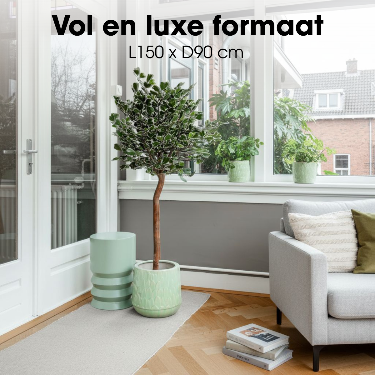 Kunstplant Ficus Groen 150cm - Real Touch