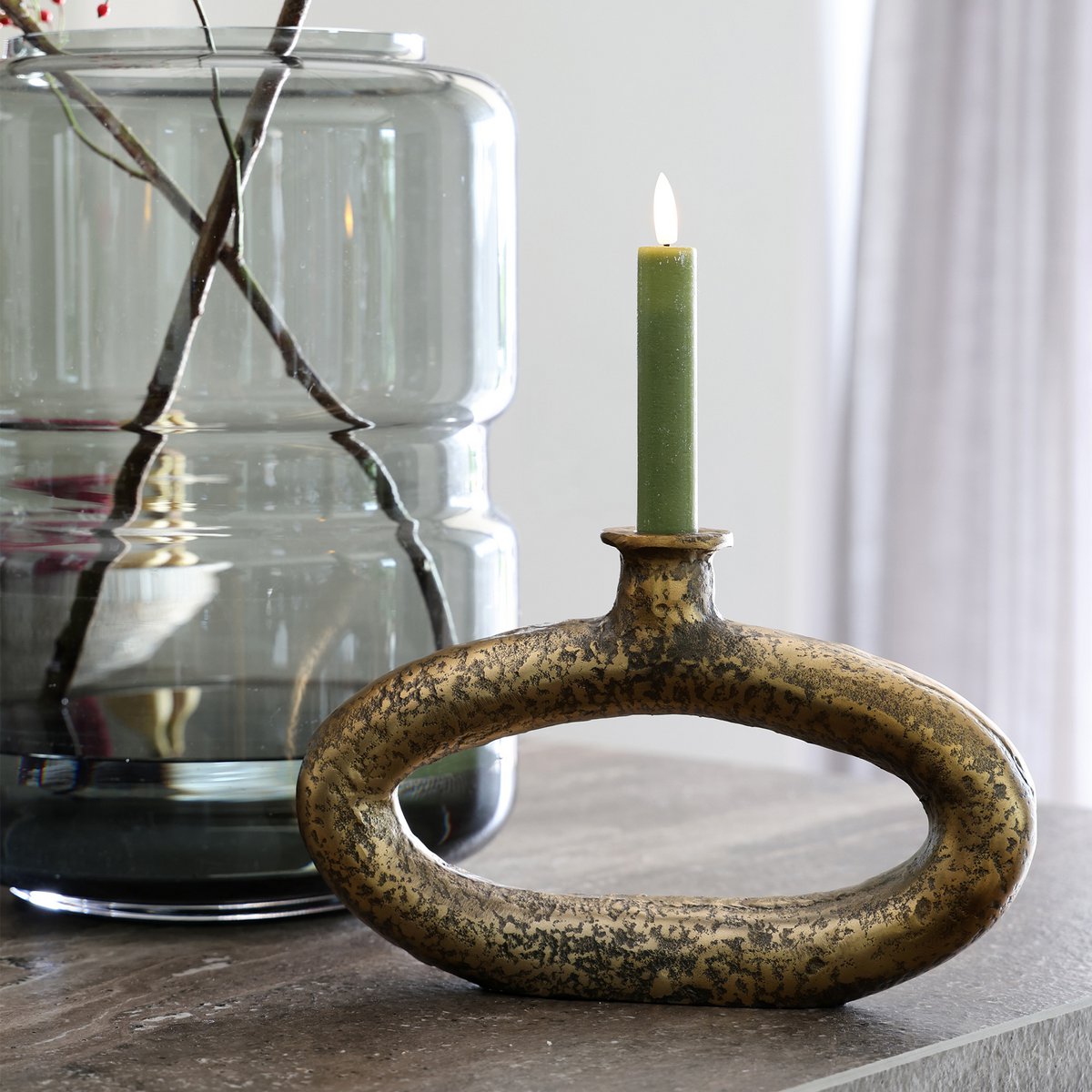 Kaarshouder - Rocha aged brass