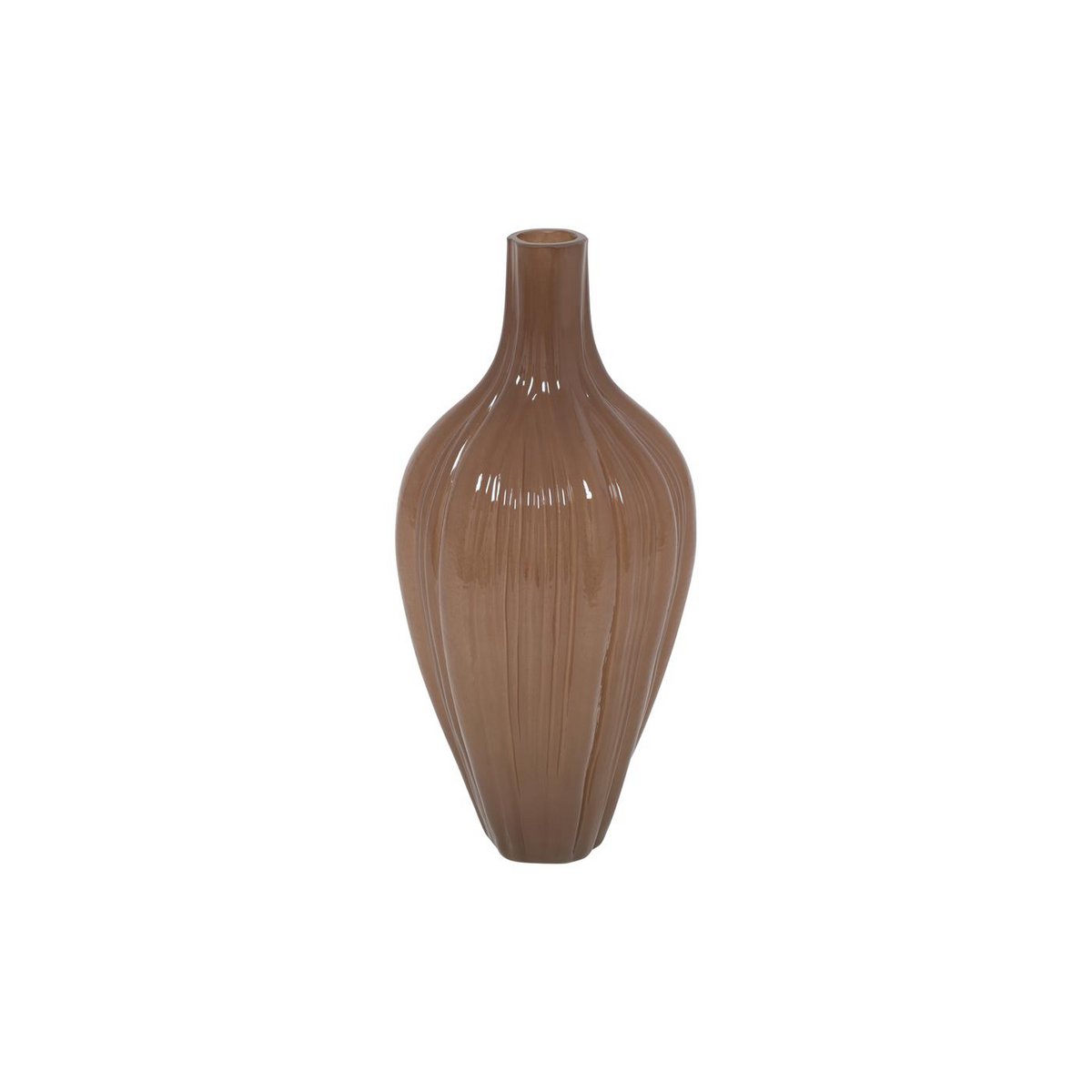 Vaas hoog Eline mat bruin Ø16xH36cm