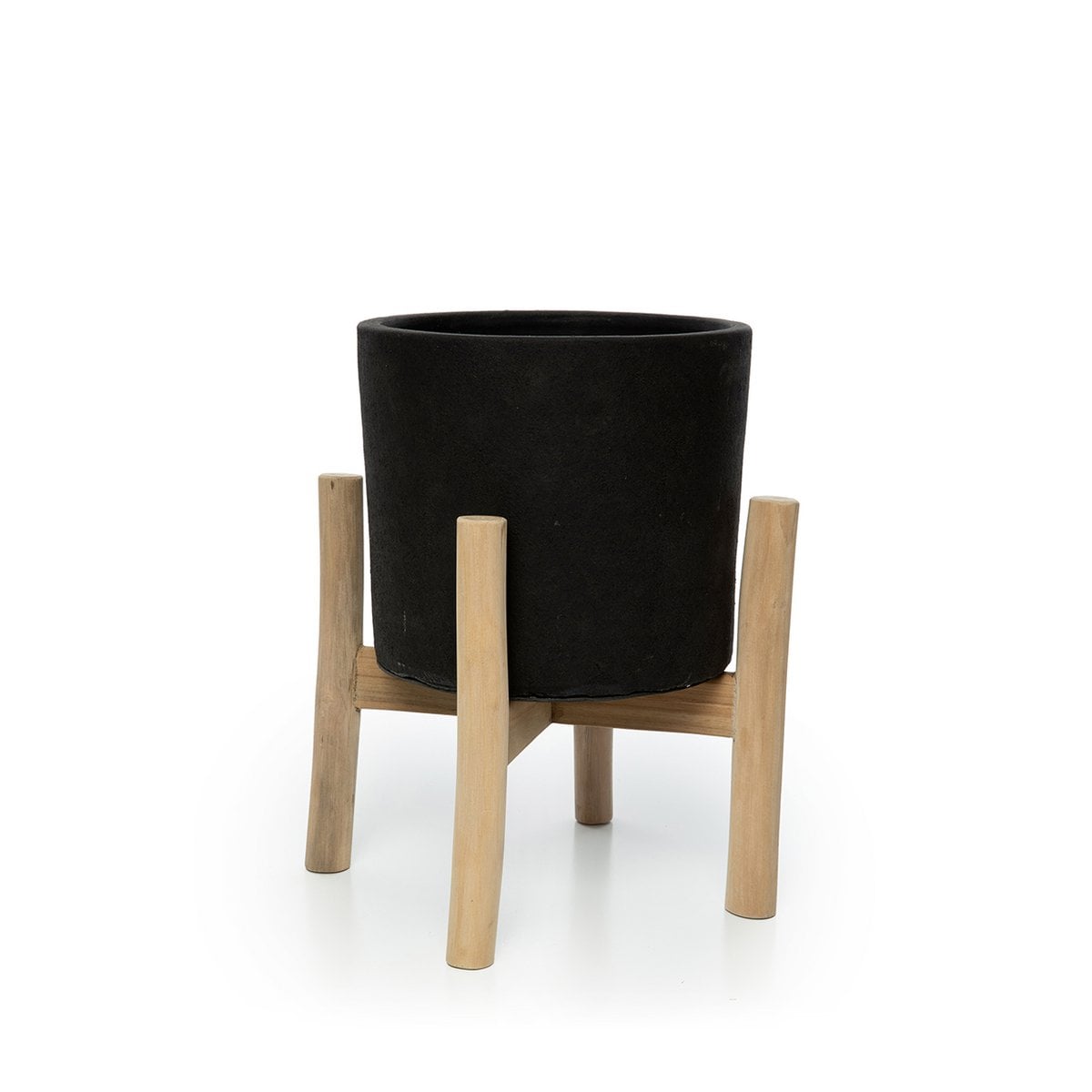 Plantenpot Bali Zwart Naturel - Maat S