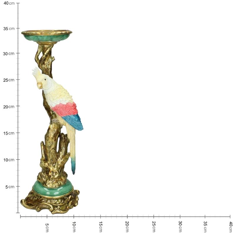 Candle Holder - Cockatoo Multicolor ↑ 35 cm