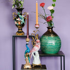 Candle Holder - Peacock Multi - ↑ 29 cm