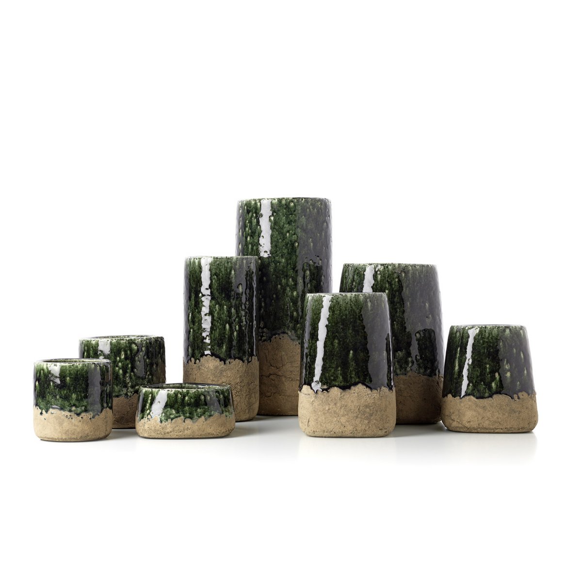 De Moss Conische Plantenbak - Betongroen - S