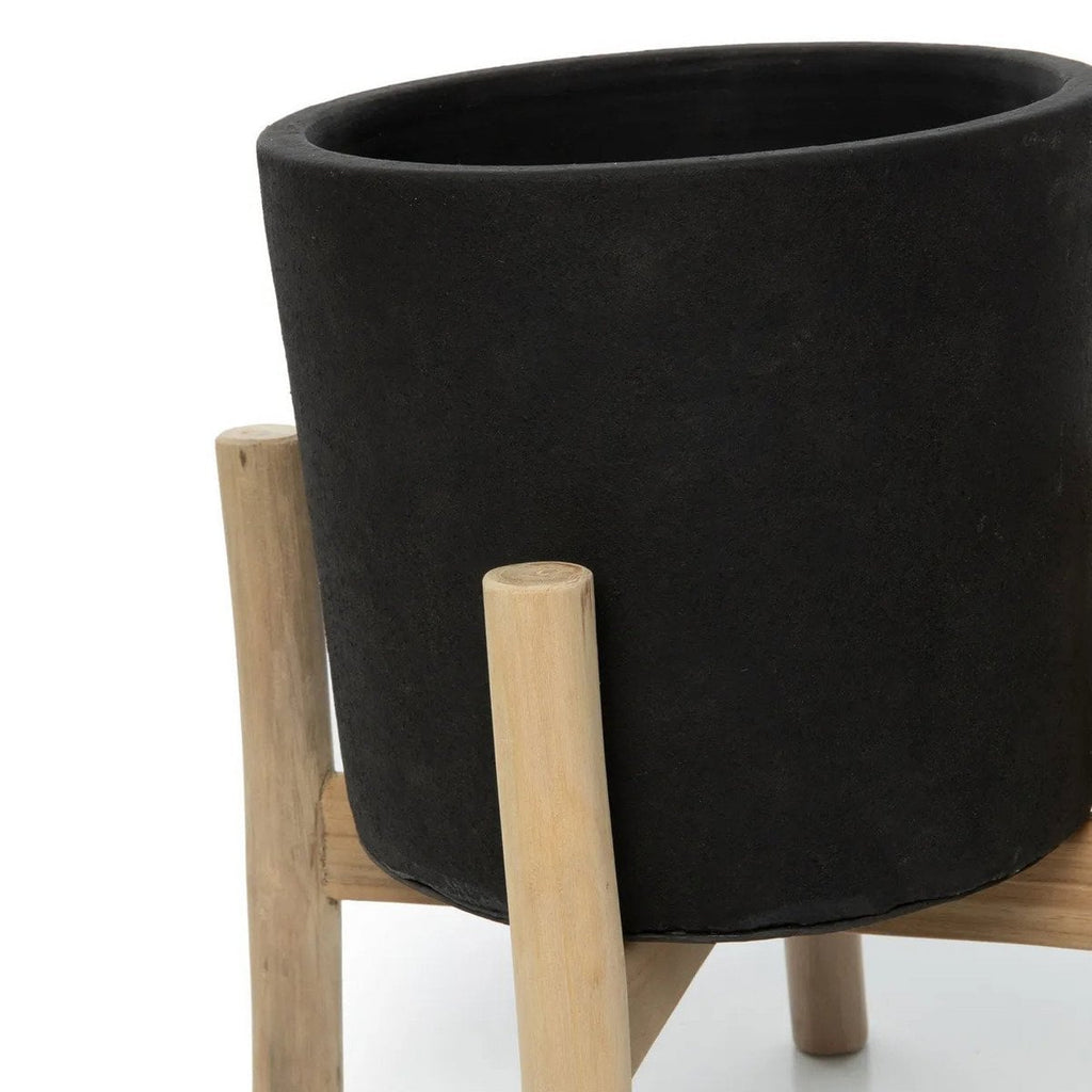 Plantenpot Bali Zwart Naturel - Maat S