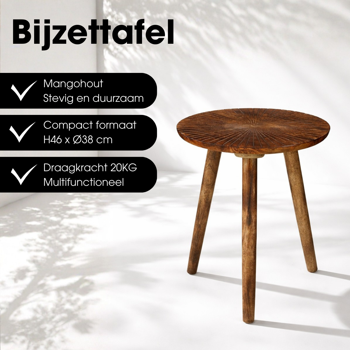 Bijzettafel Pomante Donkerbruin