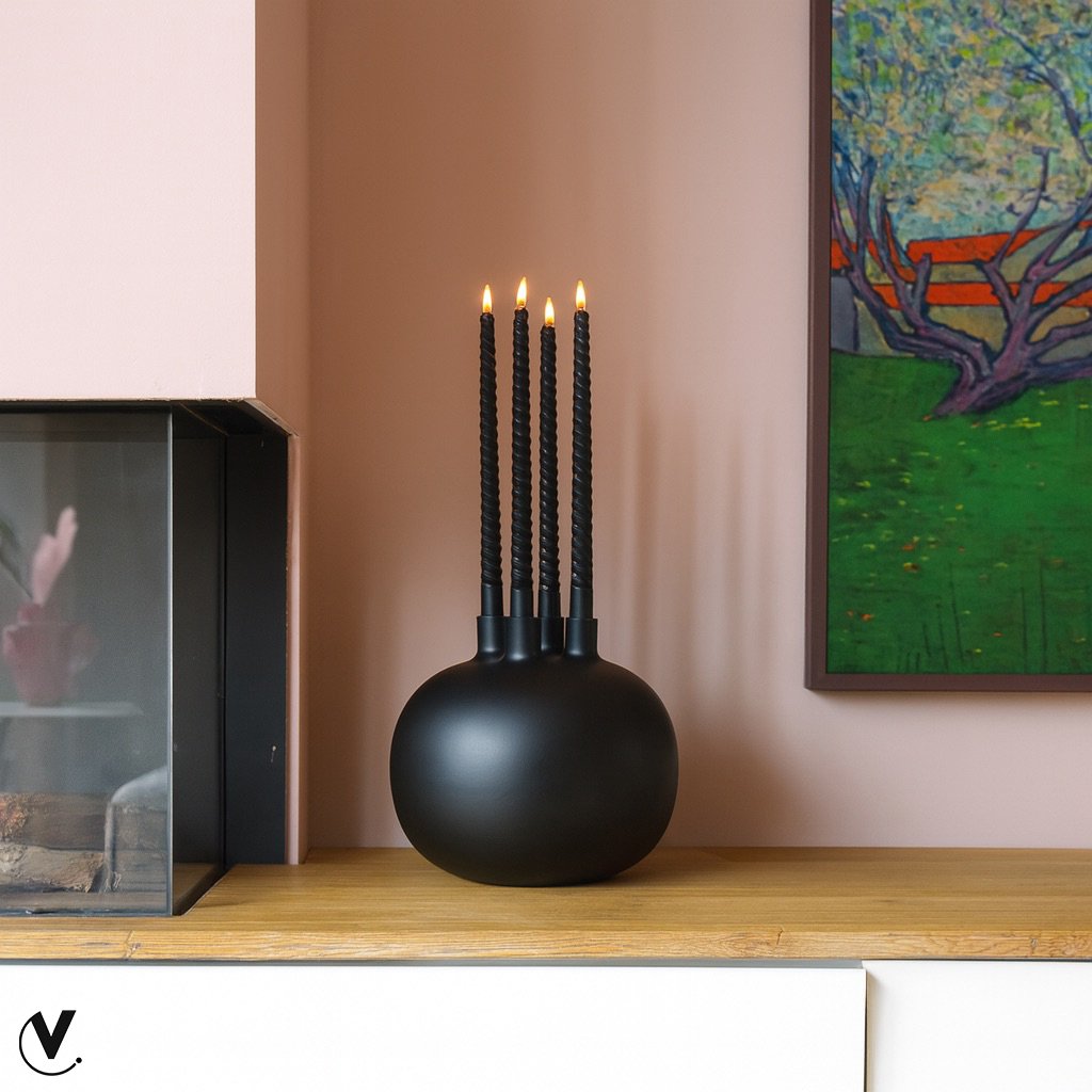 SALE! Kaarshouder - Valdes Ø25 cm black