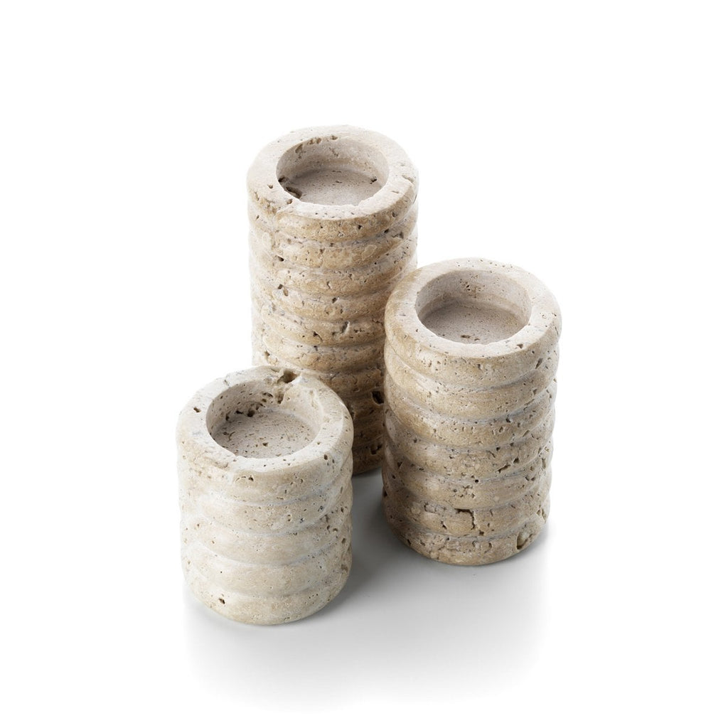 De Travertine Ripple T-Lichthouder - Beige - M