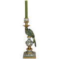 “Bird Polyresin Candle Holder Green 13x13x39cm