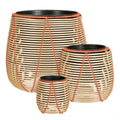 Bloempotten Set Buiten Cancun Beige/Oranje