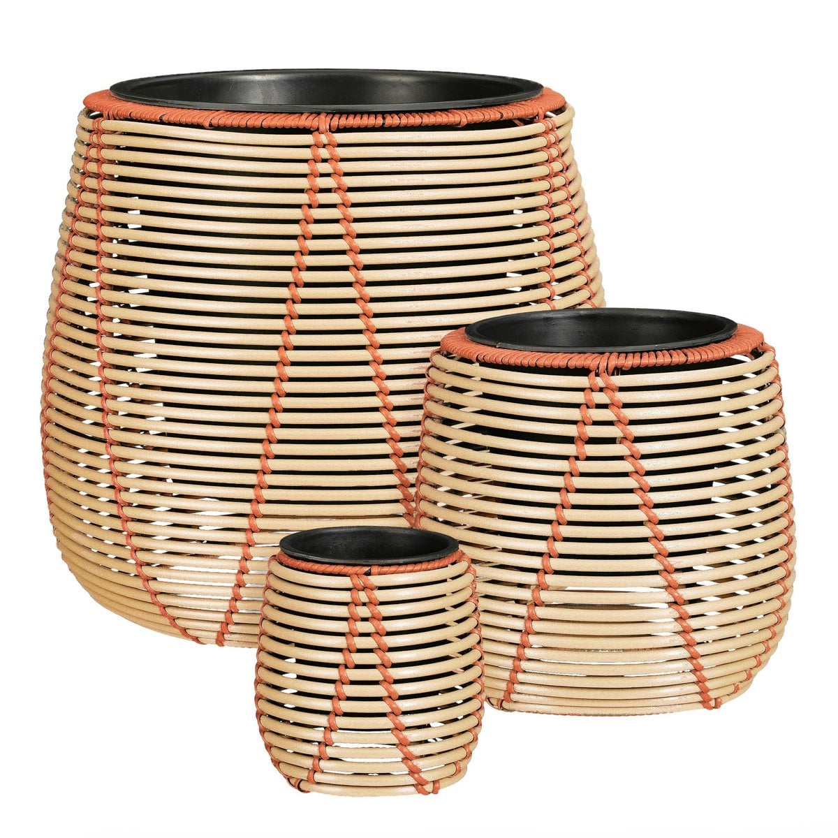 Bloempotten Set Buiten Cancun Beige/Oranje