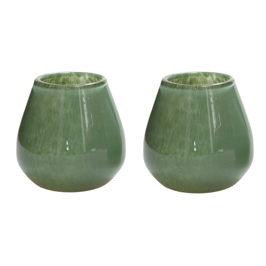 Waxinelichthouder - Tasman Elite XS green Ø12,5 x H11,5 cm (set van 2 stuks)
