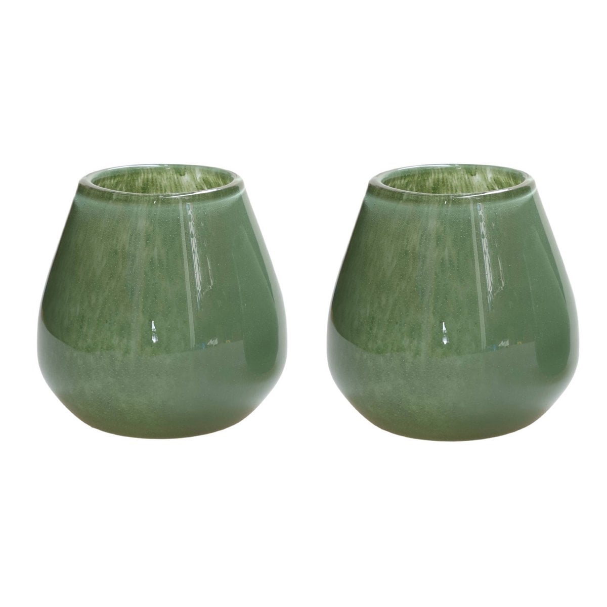 Waxinelichthouder - Tasman Elite XS green Ø12,5 x H11,5 cm (set van 2 stuks)
