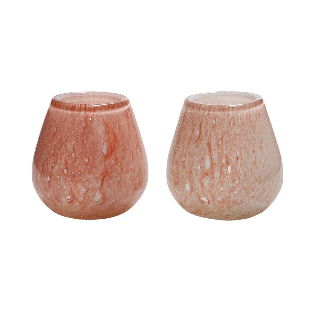 Abel Waxinelichthouder Pink Ø12,5 x H11,5 cm (set van 2 stuks)