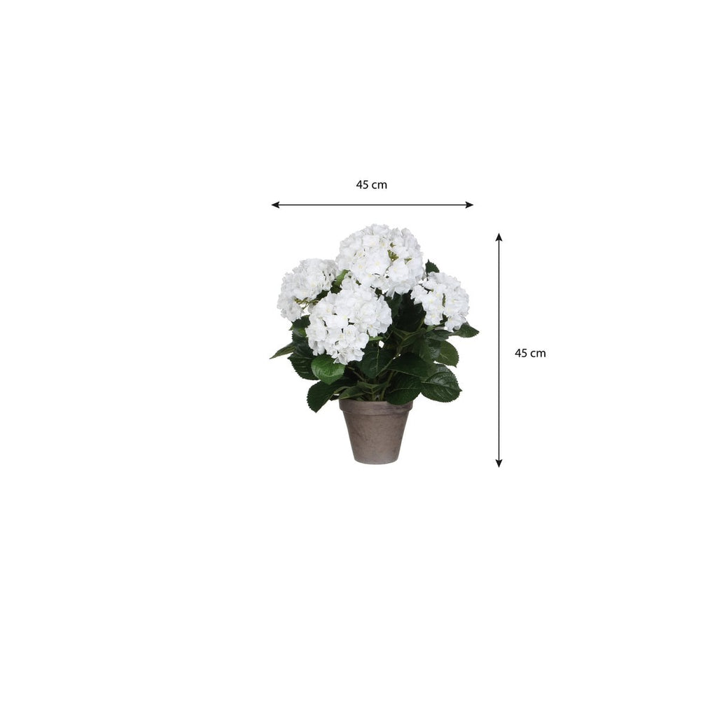 Kunstplant Hydrangea Wit 45cm
