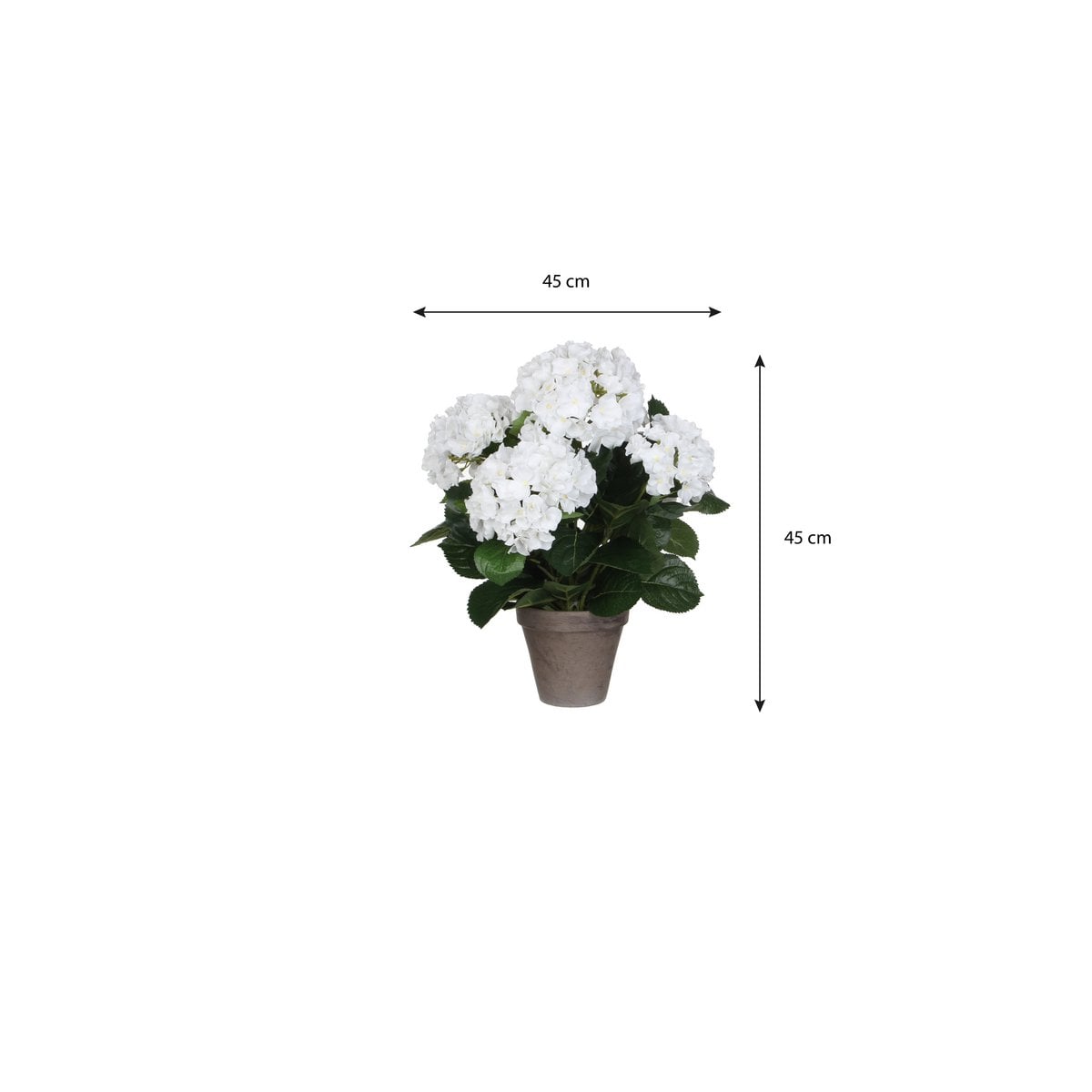 Kunstplant Hydrangea Wit 45cm