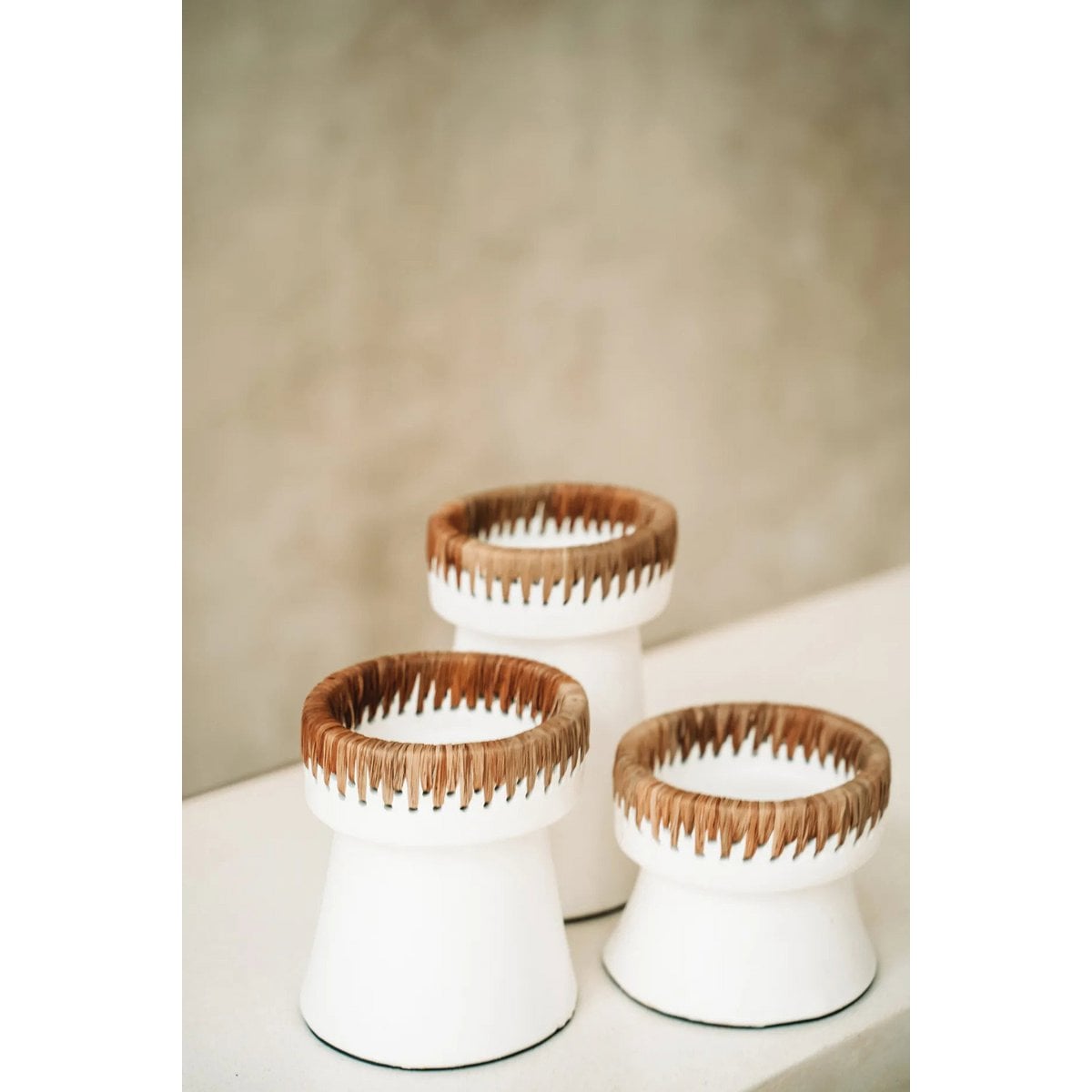 The Pretty Candle Holder - Wit Naturel - S