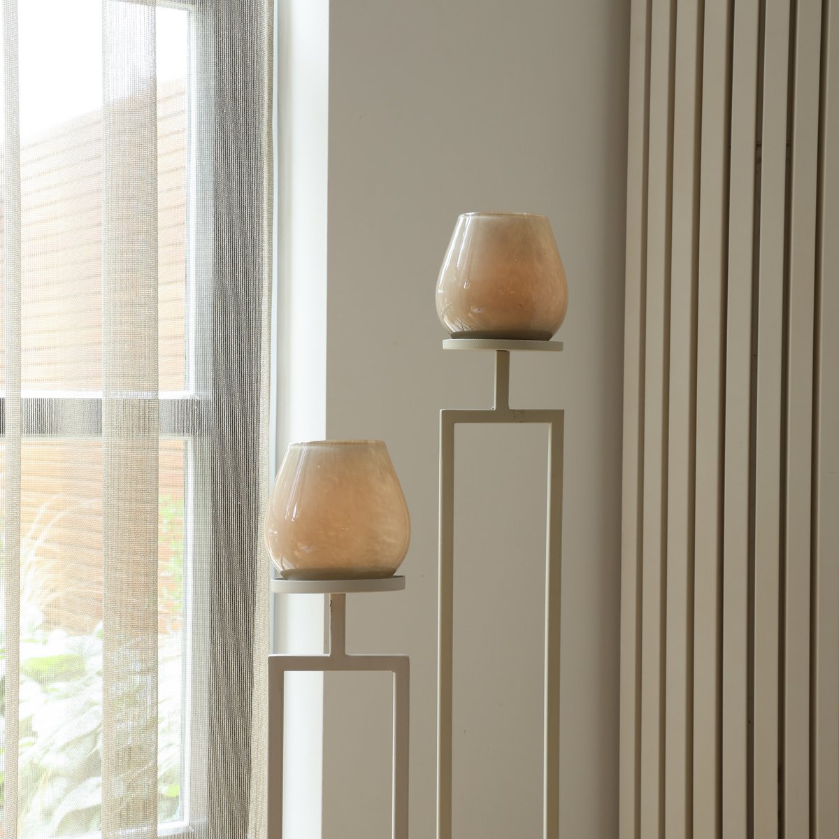 Waxinelichthouder - Tasman Elite XS beige Ø12,5 x H11,5 cm (set van 2 stuks)