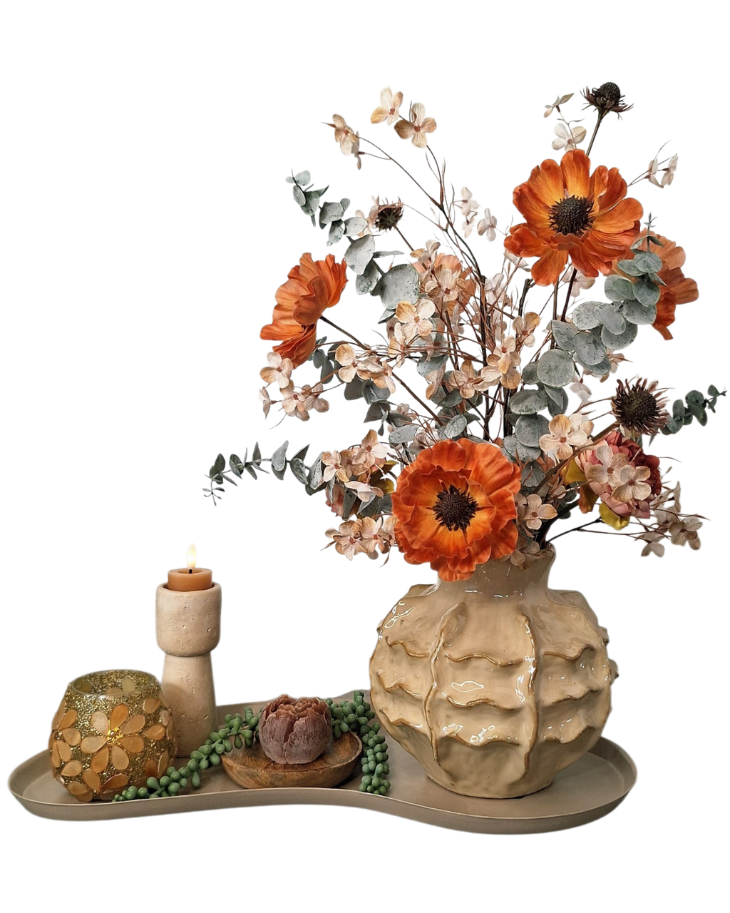 Tafelset - Herfstboeket zijdebloemen