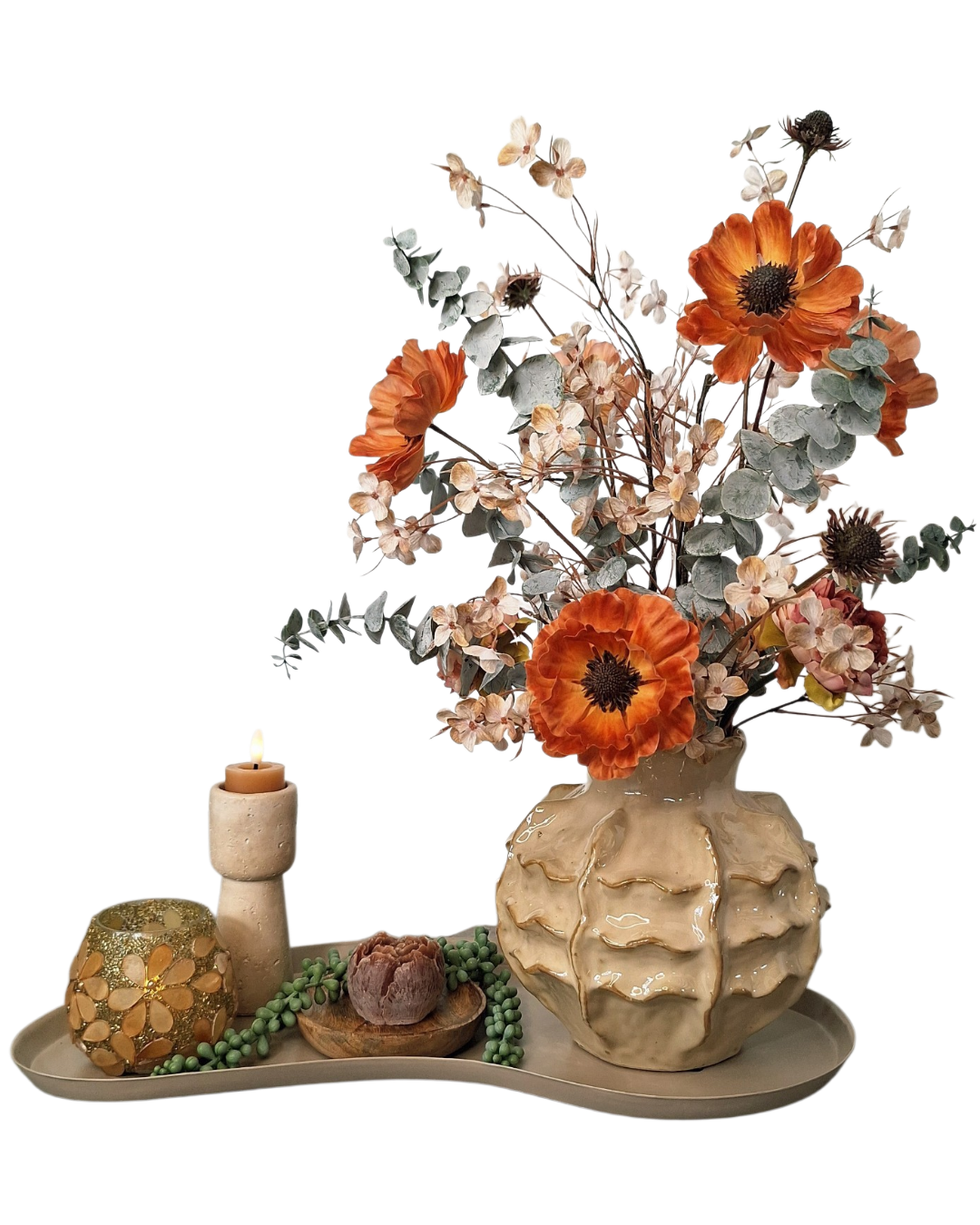 Tafelset - Herfstboeket zijdebloemen