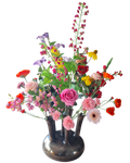 Toetervaas Noiré XL met Bloemenarramgement