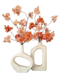 Bloom duo - Houten donutvazen met bloesemarrangement