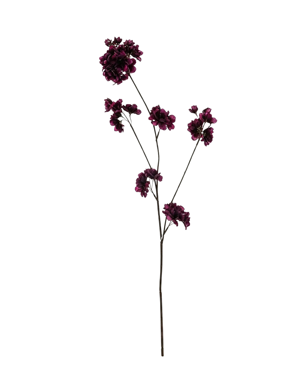 Zijden Prunus Tak - Aubergine