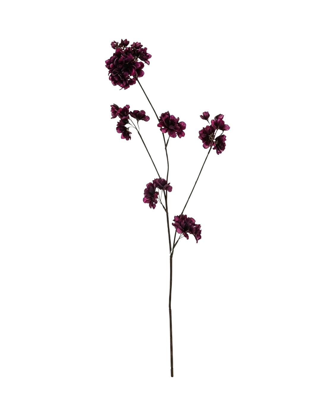 Zijden Prunus Tak - Aubergine