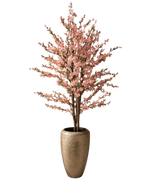 Roze Kersenbloesem in gouden Keramieken Pot